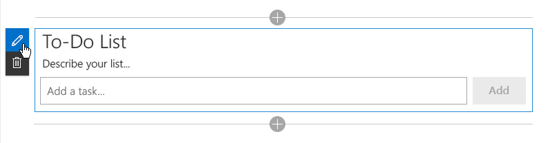 Web part vertical toolbar