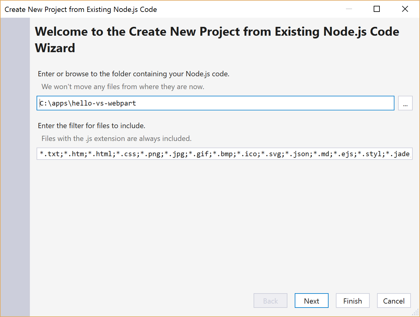 Node.js Project Wizard"