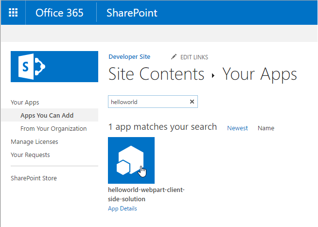 Add app to site
