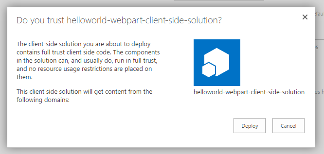 Trust client-side solution deployment