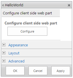 Configure web part - Property Pane options