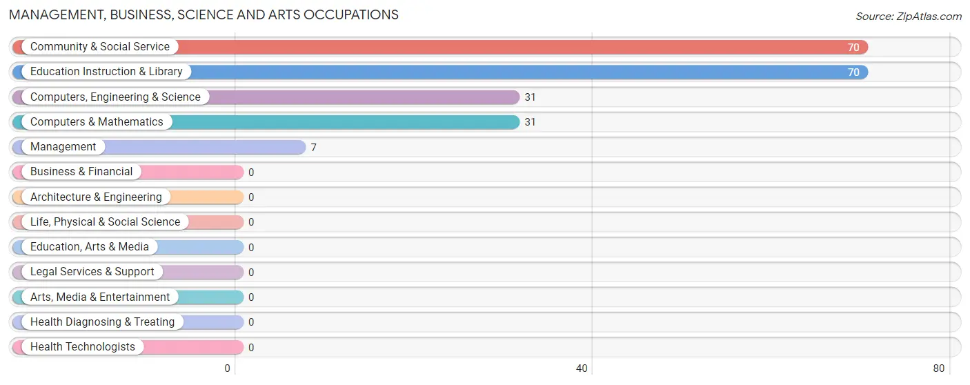 Management, Business, Science and Arts Occupations in Adams Run