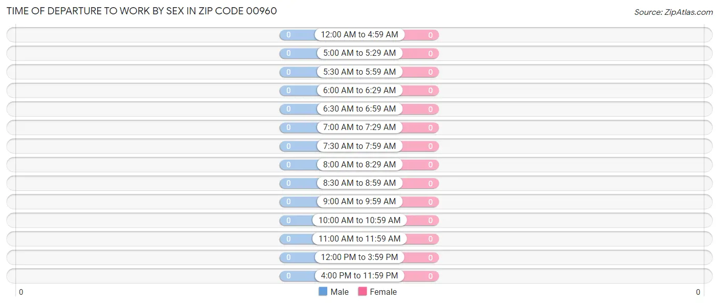 Time of Departure to Work by Sex in Zip Code 00960