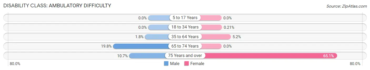 Disability in Zip Code 10018: <span>Ambulatory Difficulty</span>