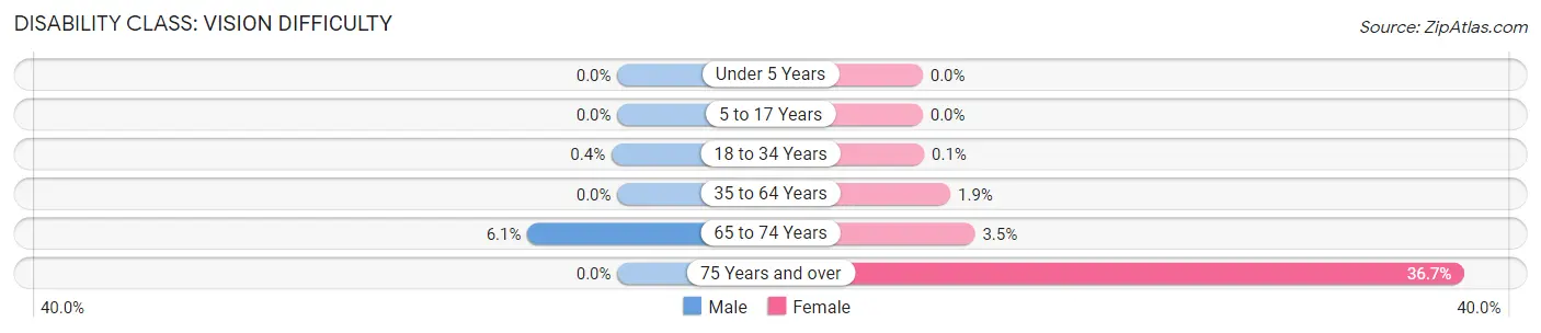 Disability in Zip Code 10018: <span>Vision Difficulty</span>