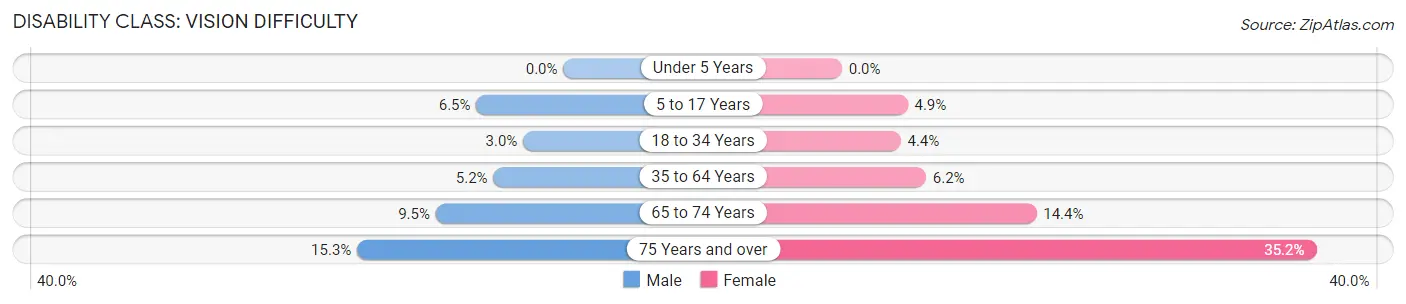 Disability in Zip Code 10451: <span>Vision Difficulty</span>