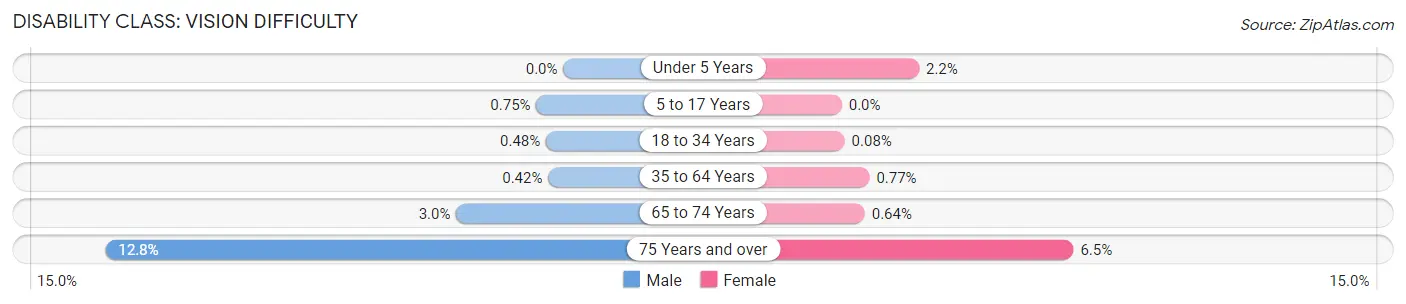 Disability in Zip Code 11550: <span>Vision Difficulty</span>