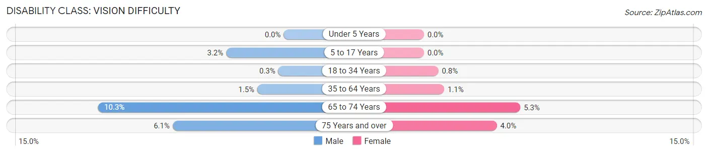 Disability in Zip Code 12020: <span>Vision Difficulty</span>