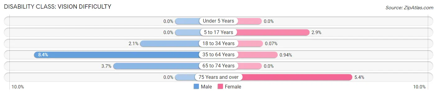 Disability in Zip Code 12202: <span>Vision Difficulty</span>