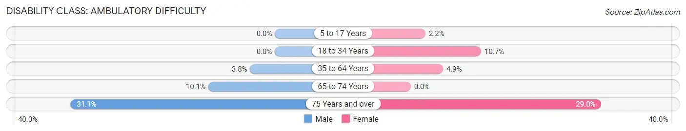 Disability in Zip Code 13332: <span>Ambulatory Difficulty</span>