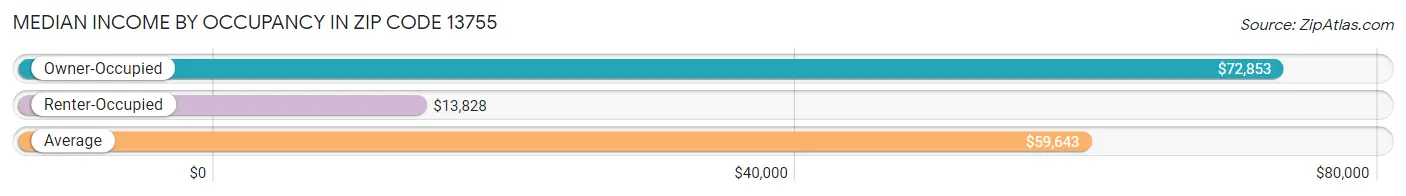 Median Income by Occupancy in Zip Code 13755