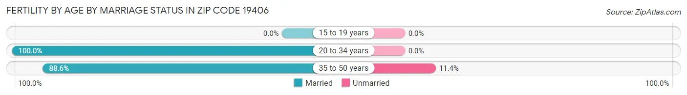 Female Fertility by Age by Marriage Status in Zip Code 19406