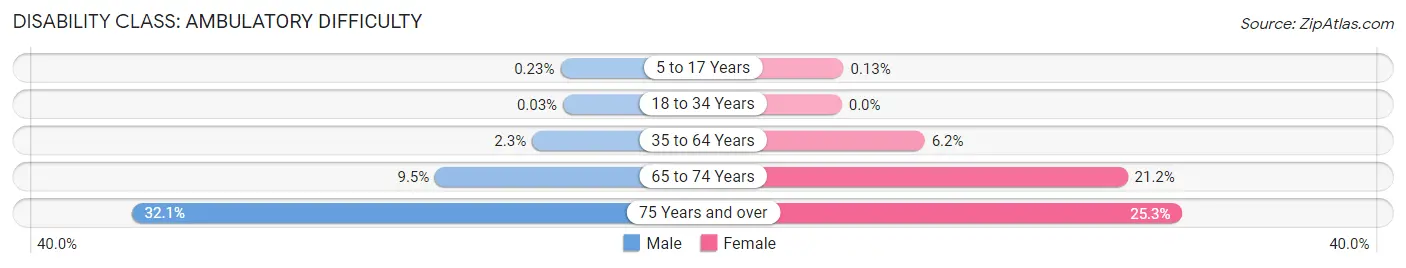 Disability in Zip Code 22405: <span>Ambulatory Difficulty</span>