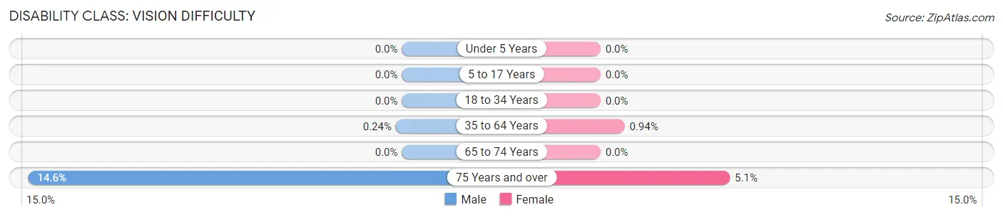 Disability in Zip Code 24136: <span>Vision Difficulty</span>
