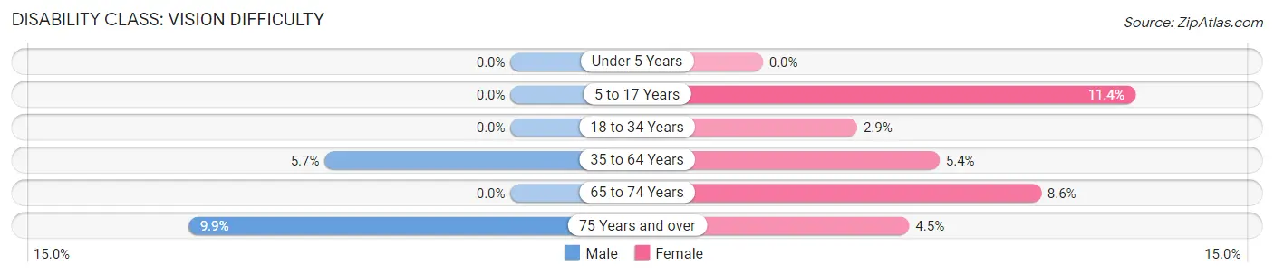Disability in Zip Code 24901: <span>Vision Difficulty</span>