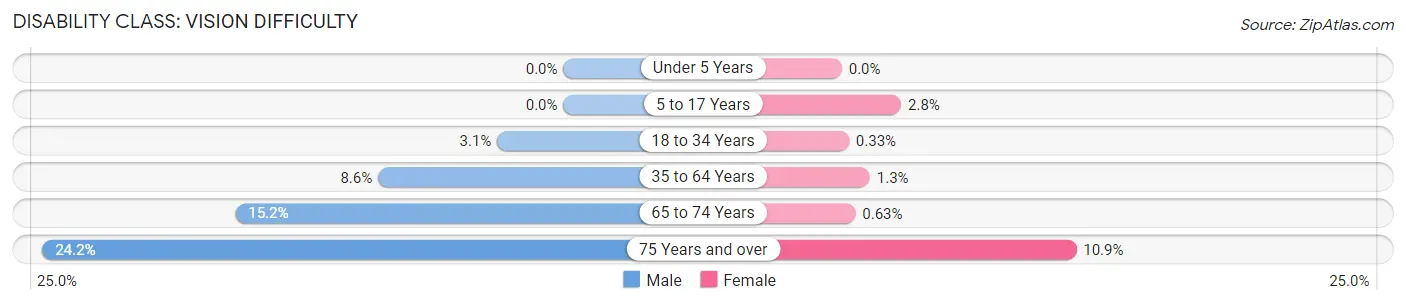 Disability in Zip Code 30558: <span>Vision Difficulty</span>