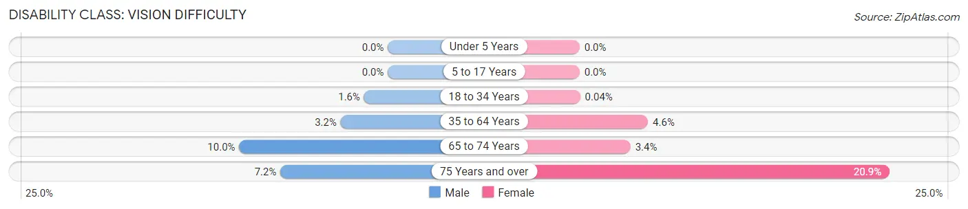 Disability in Zip Code 32025: <span>Vision Difficulty</span>