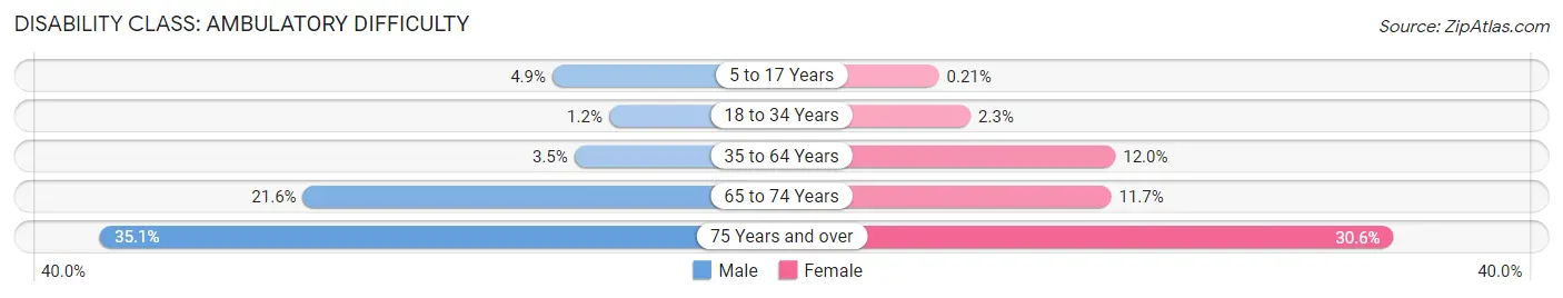 Disability in Zip Code 33897: <span>Ambulatory Difficulty</span>
