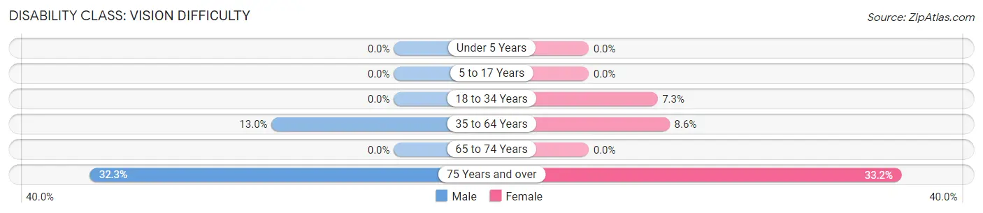Disability in Zip Code 37616: <span>Vision Difficulty</span>