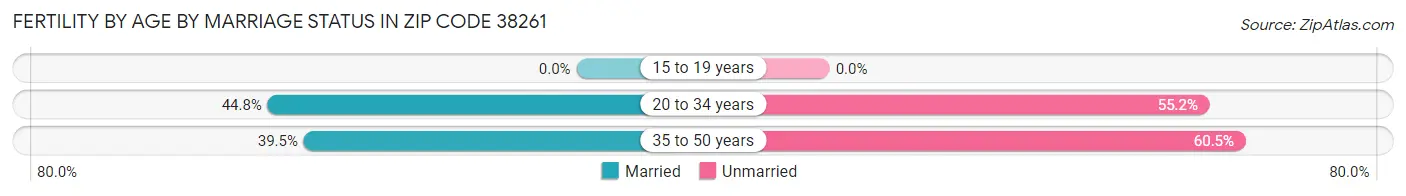 Female Fertility by Age by Marriage Status in Zip Code 38261