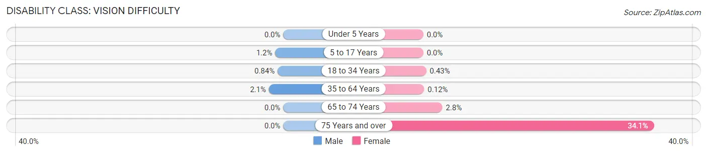 Disability in Zip Code 43202: <span>Vision Difficulty</span>