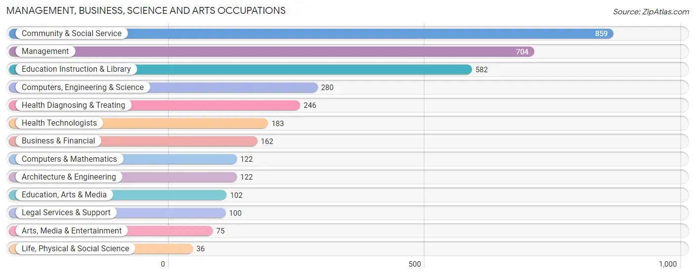 Management, Business, Science and Arts Occupations in Zip Code 53115