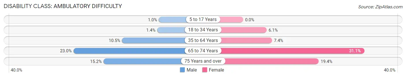 Disability in Zip Code 55103: <span>Ambulatory Difficulty</span>