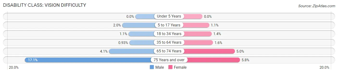 Disability in Zip Code 60123: <span>Vision Difficulty</span>