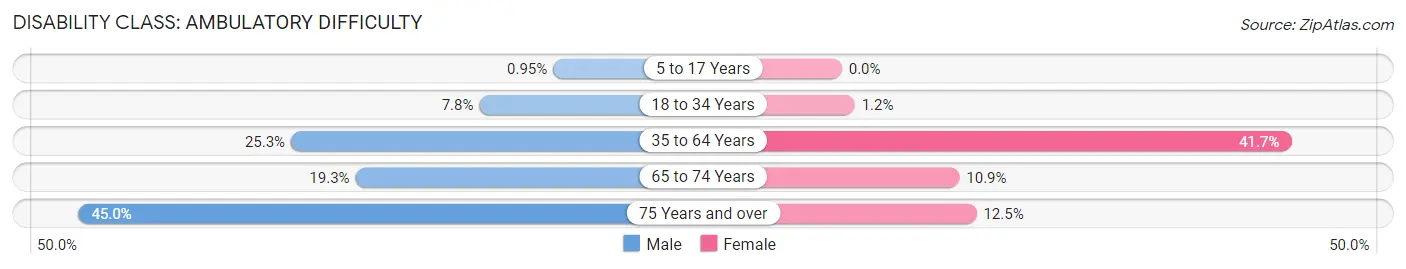 Disability in Zip Code 73570: <span>Ambulatory Difficulty</span>