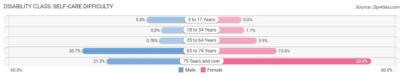 Disability in Zip Code 91202: <span>Self-Care Difficulty</span>