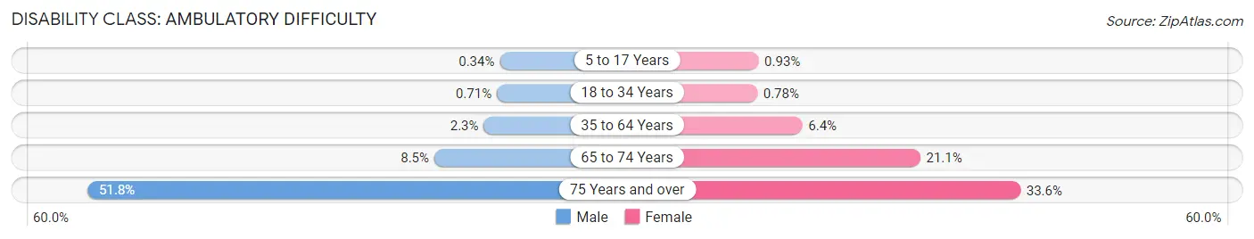 Disability in Zip Code 91325: <span>Ambulatory Difficulty</span>