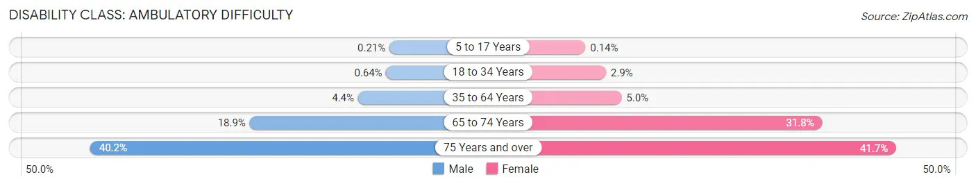 Disability in Zip Code 91406: <span>Ambulatory Difficulty</span>