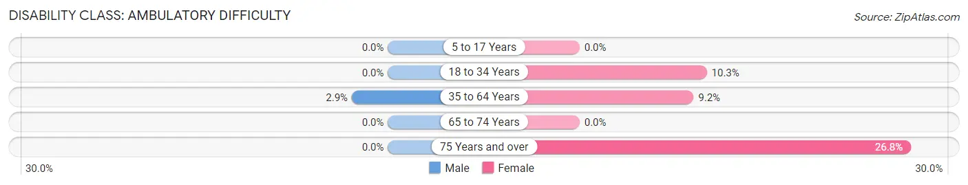 Disability in Zip Code 91916: <span>Ambulatory Difficulty</span>