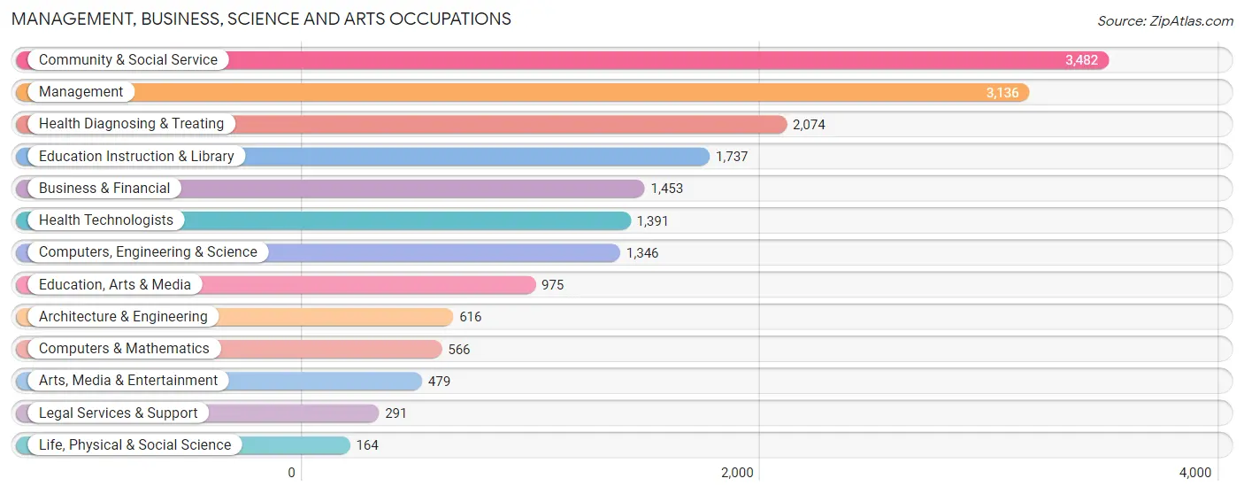 Management, Business, Science and Arts Occupations in Zip Code 92503