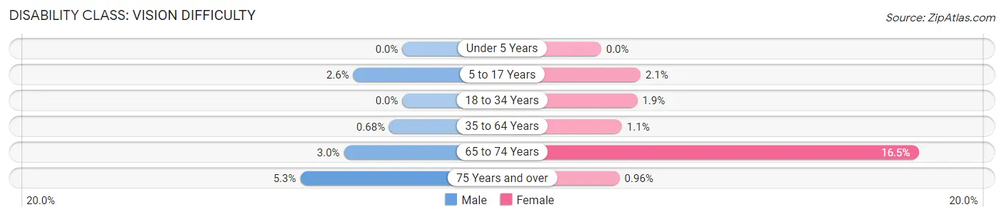 Disability in Zip Code 93021: <span>Vision Difficulty</span>