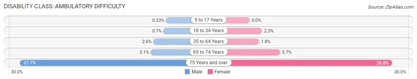 Disability in Zip Code 94070: <span>Ambulatory Difficulty</span>