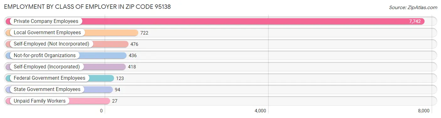 Employment by Class of Employer in Zip Code 95138
