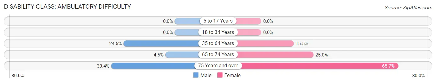 Disability in Zip Code 95916: <span>Ambulatory Difficulty</span>