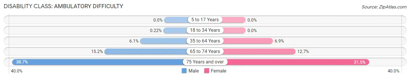 Disability in Zip Code 96813: <span>Ambulatory Difficulty</span>