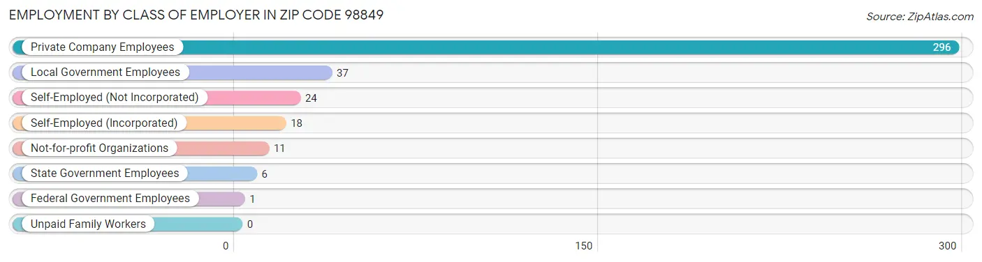 Employment by Class of Employer in Zip Code 98849