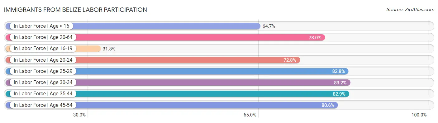 Immigrants from Belize Labor Participation